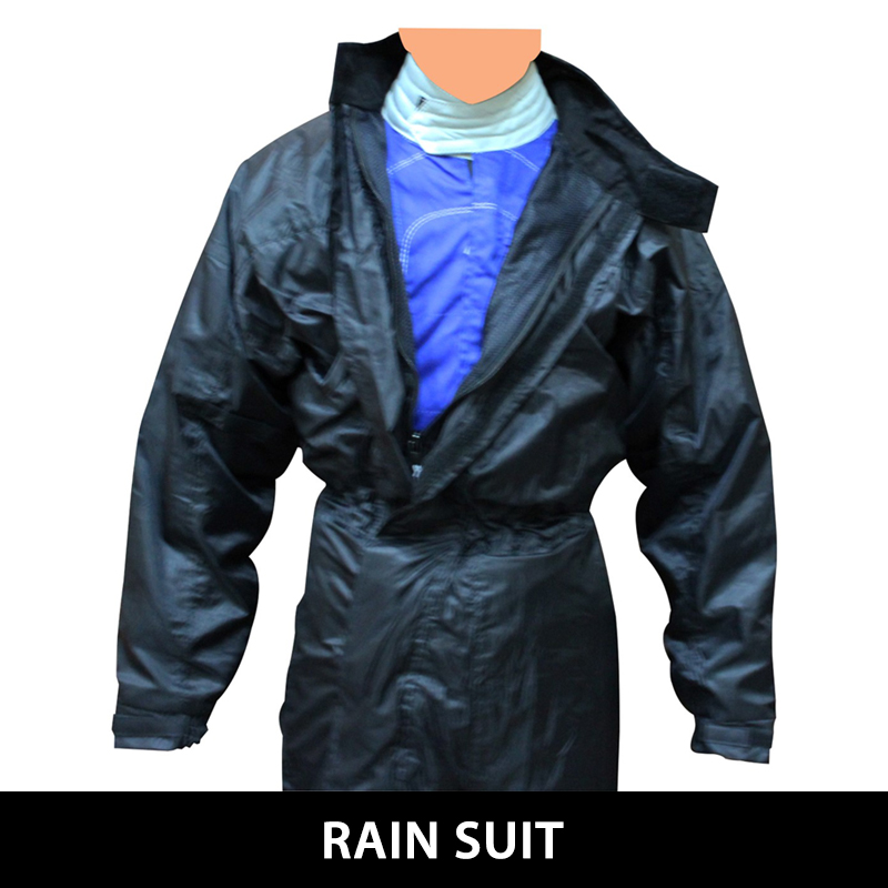 rain suit black 